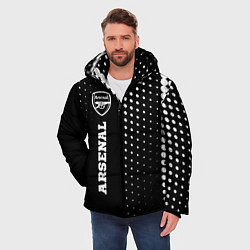 Куртка зимняя мужская Arsenal sport на темном фоне по-вертикали, цвет: 3D-черный — фото 2