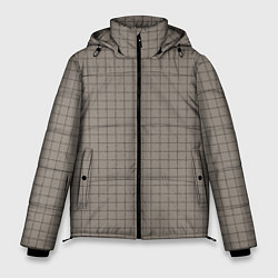 Куртка зимняя мужская Серый бежевый в клетку, цвет: 3D-черный