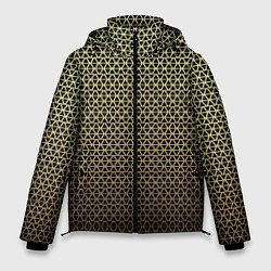 Куртка зимняя мужская Паттерн чёрно-бежевый треугольники, цвет: 3D-черный