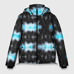 Куртка зимняя мужская Сине чёрный тайдай, цвет: 3D-светло-серый