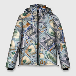 Куртка зимняя мужская Банкноты сто долларов, цвет: 3D-красный