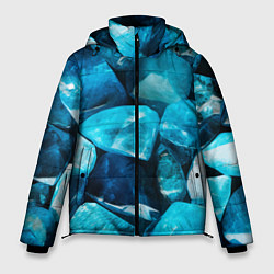 Куртка зимняя мужская Аквамарин камни минералы крупный план, цвет: 3D-красный