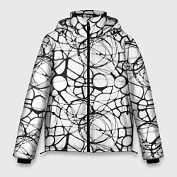 Куртка зимняя мужская Абстрактный нейрографический узор, цвет: 3D-черный