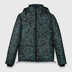 Куртка зимняя мужская Чёрно-бирюзовый эффект объёмной текстуры, цвет: 3D-черный