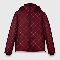 Куртка зимняя мужская Тёмный красный паттерн сетка, цвет: 3D-черный