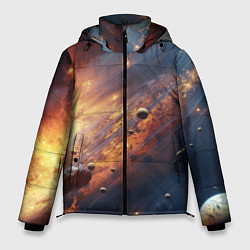 Куртка зимняя мужская Вселенная и планеты, цвет: 3D-светло-серый
