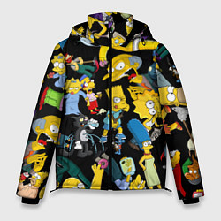 Куртка зимняя мужская Персонажи Симпсонов, цвет: 3D-черный