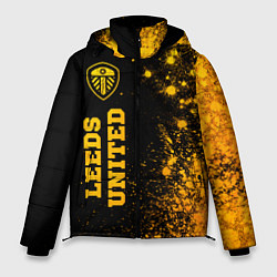 Куртка зимняя мужская Leeds United - gold gradient по-вертикали, цвет: 3D-черный