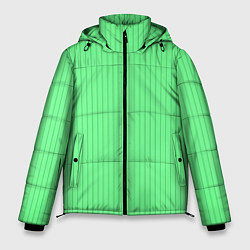 Куртка зимняя мужская Райский зелёный полосатый, цвет: 3D-светло-серый