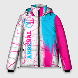 Мужская зимняя куртка Arsenal neon gradient style по-вертикали