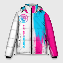 Куртка зимняя мужская Manchester City neon gradient style по-вертикали, цвет: 3D-черный