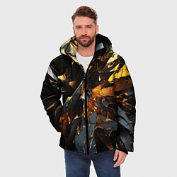Куртка зимняя мужская Раскол черных плит и янтаря, цвет: 3D-черный — фото 2