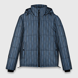 Куртка зимняя мужская Серо-синий текстурированные полосы, цвет: 3D-светло-серый