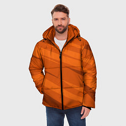 Куртка зимняя мужская Тёмный оранжевый полосами, цвет: 3D-светло-серый — фото 2