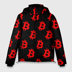 Мужская зимняя куртка Bitcoin red logo money