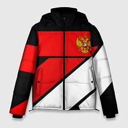 Куртка зимняя мужская Россия герб спорт текстура, цвет: 3D-черный