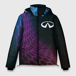 Куртка зимняя мужская Infiniti neon hexagon, цвет: 3D-черный