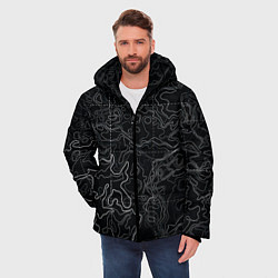 Куртка зимняя мужская Топографическая карта, цвет: 3D-светло-серый — фото 2