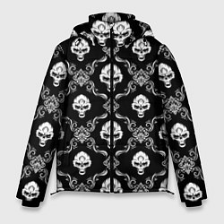 Куртка зимняя мужская Черепа текстурным орнаментом, цвет: 3D-черный