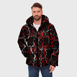 Куртка зимняя мужская Абстрактная текстура мраморного вида, цвет: 3D-черный — фото 2