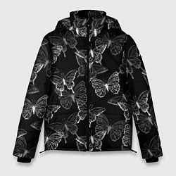 Куртка зимняя мужская Паттерн бабочки, цвет: 3D-черный