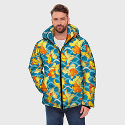 Куртка зимняя мужская Разноцветные золотые рыбки, цвет: 3D-светло-серый — фото 2