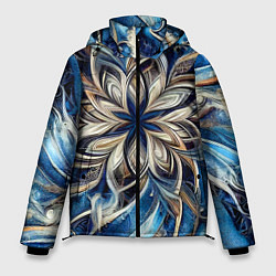Куртка зимняя мужская Джинса и цветочный орнамент - нейросеть, цвет: 3D-светло-серый