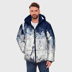 Куртка зимняя мужская Яркий абстрактный узор для спорта, цвет: 3D-светло-серый — фото 2