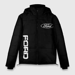 Куртка зимняя мужская Ford logo white steel, цвет: 3D-черный