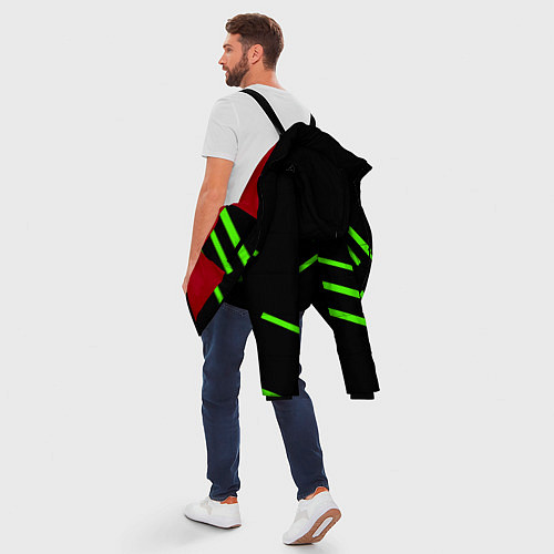 Мужская зимняя куртка Razer line green / 3D-Красный – фото 5