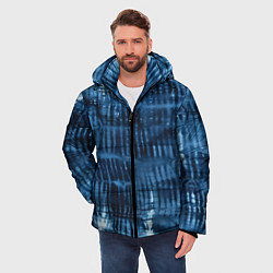 Куртка зимняя мужская Японская абстракция шибори, цвет: 3D-светло-серый — фото 2