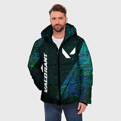 Куртка зимняя мужская Valorant glitch blue cybersport, цвет: 3D-черный — фото 2