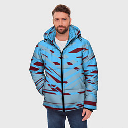 Куртка зимняя мужская Геометрическая абстракция сине голубого цвета, цвет: 3D-черный — фото 2