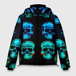 Куртка зимняя мужская Neon skulls - ai art pattern, цвет: 3D-черный