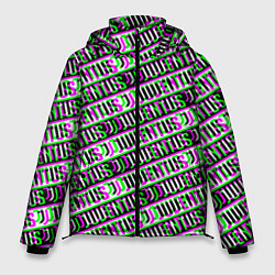 Мужская зимняя куртка Juventus glitch pattern