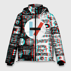 Мужская зимняя куртка Twenty one pilots glitch pattern