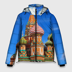 Куртка зимняя мужская Храм Василия Блаженного, цвет: 3D-красный