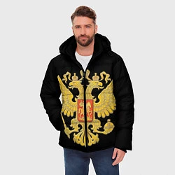 Куртка зимняя мужская Герб России: золото, цвет: 3D-черный — фото 2