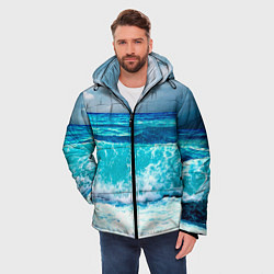 Куртка зимняя мужская Волны, цвет: 3D-светло-серый — фото 2