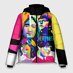 Куртка зимняя мужская The Beatles: Poly-art, цвет: 3D-черный
