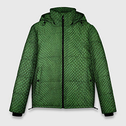 Куртка зимняя мужская Змеиная зеленая кожа, цвет: 3D-светло-серый
