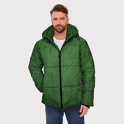 Куртка зимняя мужская Змеиная зеленая кожа, цвет: 3D-светло-серый — фото 2
