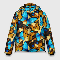 Куртка зимняя мужская Бабочки, цвет: 3D-черный