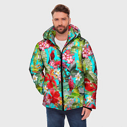 Куртка зимняя мужская Тропический мир, цвет: 3D-красный — фото 2