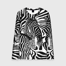 Лонгслив мужской Полосатая зебра, цвет: 3D-принт
