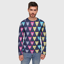 Лонгслив мужской Разноцветные котята, цвет: 3D-принт — фото 2
