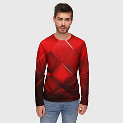 Лонгслив мужской Red squares, цвет: 3D-принт — фото 2