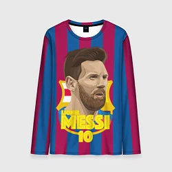 Лонгслив мужской FCB Lionel Messi, цвет: 3D-принт