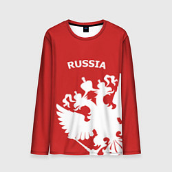 Мужской лонгслив Russia: Red & White