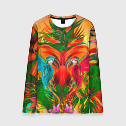 Лонгслив мужской Яркие тропики, цвет: 3D-принт